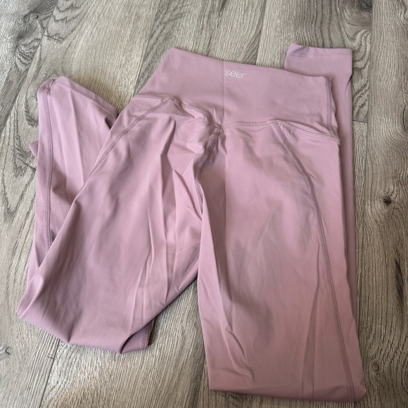 seer pastel pink ribbon tie up legging size small - Picture 7 of 7